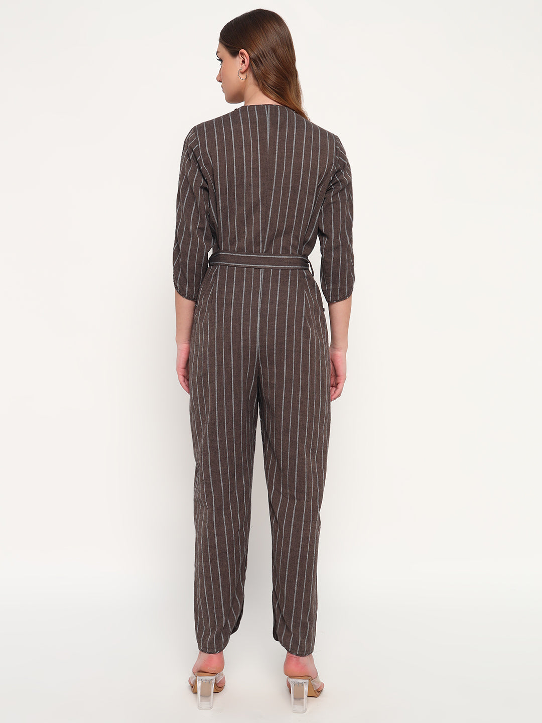Handwoven stripe jumpsuit