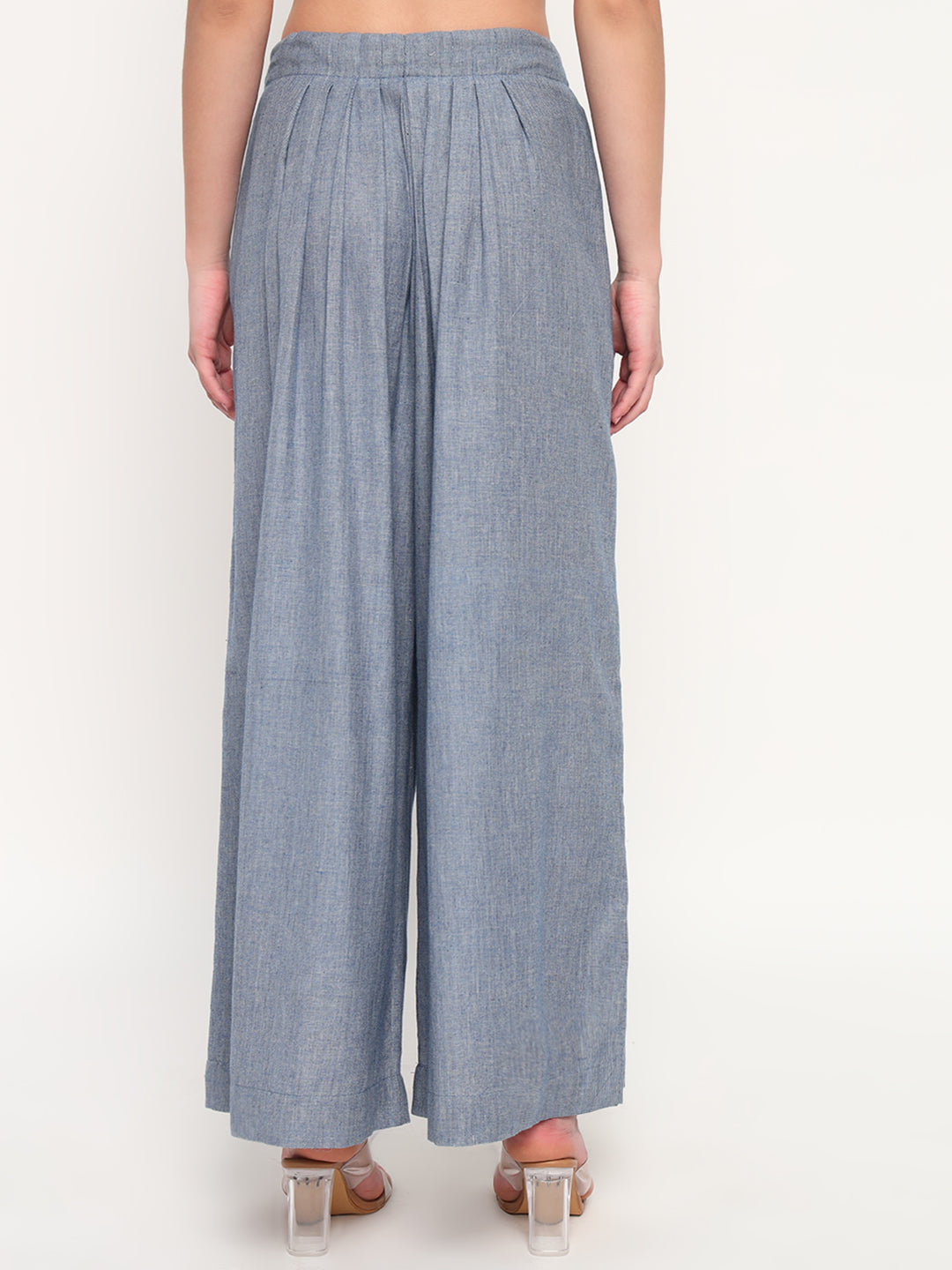 Blue Herringbone dhoti pants