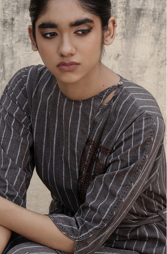 Handwoven stripe jumpsuit