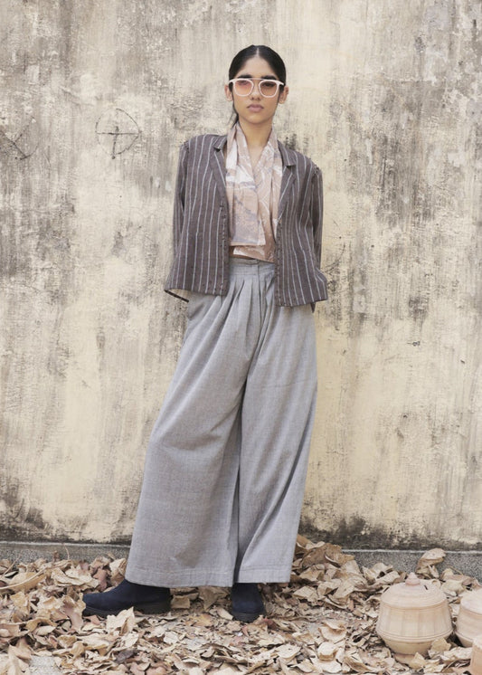 Embroidered Stripe Cotton Jacket